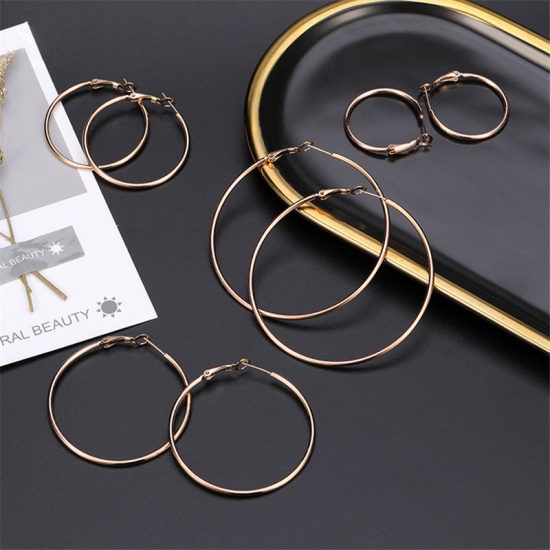 Image de Stainless Steel Hoop Earrings Circle Ring 1 Pair