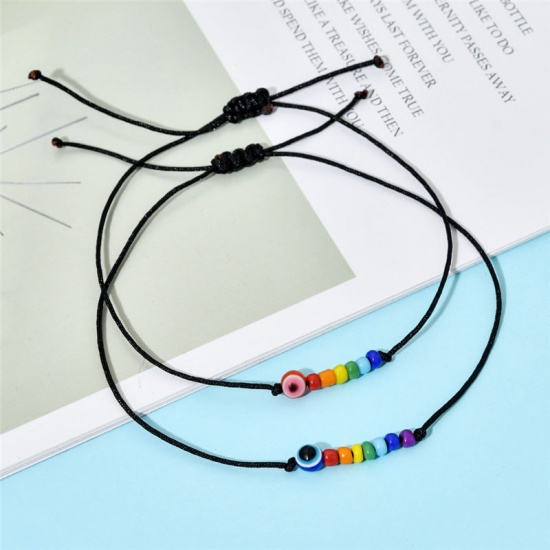 Picture of Yoga Healing Braided Bracelets Multicolor Eye Adjustable 1 Piece