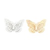 Bild von Kupfer Insekt Verbinder Schmetterling Silberfarbe Filigran Stempel Verzierung Transparent Strass 33mm x 22mm, 5 Stück