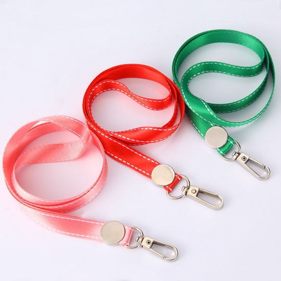Picture of Polyester ID Holder Neck Strap Lanyard Neon Green Gold Plated 46cm, 1 Piece