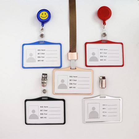 Aluminum Alloy ID Card Badge Holders 9.8cm x 5.8cm, 1 Piece