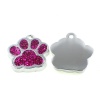 Bild von Zinkbasierte Legierung & Glas Pet Memorial Charms Paw Claw Glitter