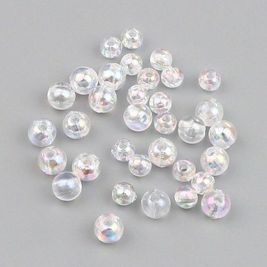 Picture of Acrylic Beads Round Transparent Clear AB Color