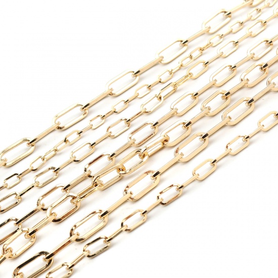 Picture of Simple 16K Gold Color Link Cable Chain Oval Bracelets