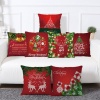 Picture of Flax Pillow Cases Golden & Red Square Christmas Reindeer 45cm x 45cm, 1 Piece
