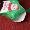 Imagen de Paper Candy Box Dark Green Star Christmas Santa Claus 12cm x 12cm, 1 Piece