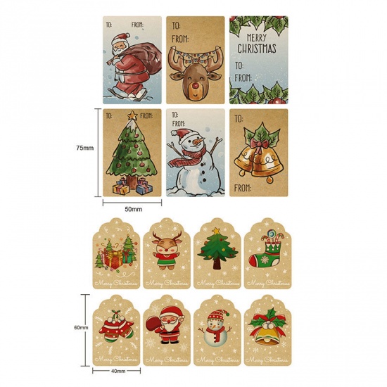 Immagine di Paper Christmas DIY Scrapbook Deco Stickers Multicolor 2.5cm Dia., 1 Roll ( 500 PCs/Roll)