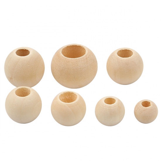 Picture of Hinoki Wood Spacer Beads Round Natural 