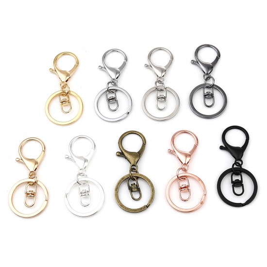 Keychain & Keyring Gold Plated Circle Ring Infinity Symbol 70mm x 30mm, 1 Packet ( 5 PCs/Packet) の画像
