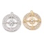 Immagine di Ottone Charms Bussola Trasparente Strass 1 Pz