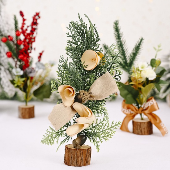 Immagine di Wood Ornaments Decorations White Christmas 28cm x 13cm, 1 Piece