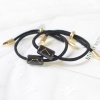Ceramic Braided Bracelets Black Rectangle Virgo Sign Of Zodiac Constellations Adjustable 20cm(7 7/8") long, 1 Piece の画像