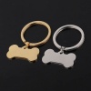 Image de Stainless Steel Pet Memorial Keychain & Keyring Bone Blank Stamping Tags 46mm x 31mm, 1 Piece