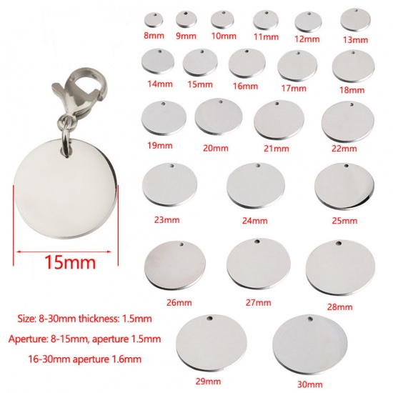 Picture of Stainless Steel Keychain & Keyring Round Blank Stamping Tags 1 Piece