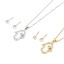 Immagine di Stainless Steel & Copper Religious Jewelry Necklace Earrings Set Round Hamsa Symbol Hand Micro Pave Clear Cubic Zirconia