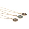 Bild von Stainless Steel & Copper Micro Pave Necklace Gold Plated Round Eye Champagne Rhinestone 44cm(17 3/8") long, 1 Piece