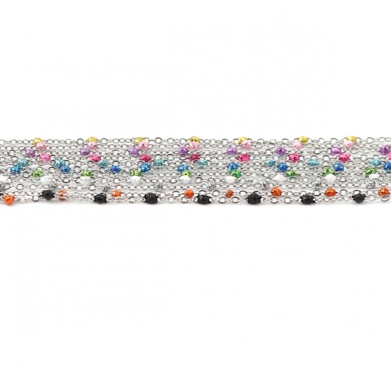 Picture of Stainless Steel Link Cable Chain Sequins Enamel