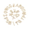 Picture of Brass Charms Gold Filled Capital Alphabet/ Letter Clear Rhinestone 13mm x 8mm, 5 PCs                                                                                                                                                                          