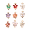 Picture of Brass Charms Gold Plated Flower 12mm x 8mm, 5 PCs                                                                                                                                                                                                             