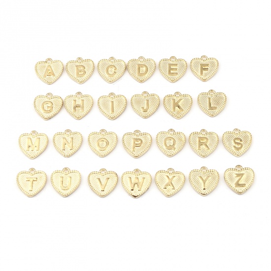 Immagine di Zinc Based Alloy Valentine's Day Charms Heart Initial Alphabet/ Capital Letter