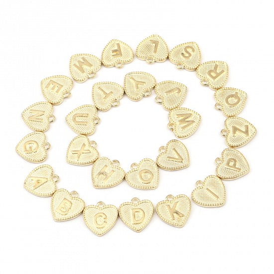 Immagine di Zinc Based Alloy Valentine's Day Charms Heart Initial Alphabet/ Capital Letter