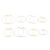 Picture of Iron Based Alloy Hoop Earrings Findings Circle Ring Silver Tone 38mm x 35mm, Post/ Wire Size: (21 gauge), 2000 PCs