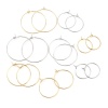 Imagen de Iron Based Alloy Hoop Earrings Findings Circle Ring Silver Tone 38mm x 35mm, Post/ Wire Size: (21 gauge), 2000 PCs