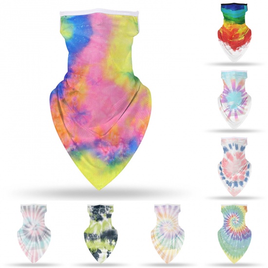 Изображение Polyester Windproof Dustproof Face Mask For Outdoor Cycling Multicolor Tie-Dye 45cm x 23.5cm, 1 Piece
