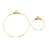Picture of Iron Based Alloy Hoop Earrings Findings Circle Ring Gold Plated 45mm x 40mm, Post/ Wire Size: (21 gauge), 30 PCs