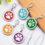 Изображение Zinc Based Alloy Pet Memorial Charms Round Silver Tone Orange Paw Claw Enamel 25mm, 2 PCs