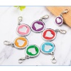 Picture of Zinc Based Alloy Pet Memorial Charms Round Silver Tone Skyblue Heart Enamel 25mm, 2 PCs
