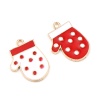 Picture of Zinc Based Alloy Charms Christmas Wreath Gold Plated Multicolor Bowknot Enamel 23mm x 16mm, 10 PCs