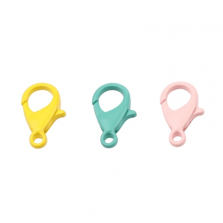 Zinc Based Alloy Enamel Lobster Clasp Findings Pink 14mm x 8mm, 20 PCs,1060PCs(about 1060PCs)