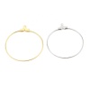 Picture of Iron Based Alloy Hoop Earrings Findings Circle Ring Silver Tone 35mm Dia.,Post/ Wire Size: (21 gauge), 30 PCs,2000PCs(about 2000PCs)