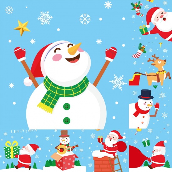 Immagine di PVC Windows Glass Clings Stickers Decals Decorations Multicolor Christmas Santa Claus 30cm x 20cm, 1 Set