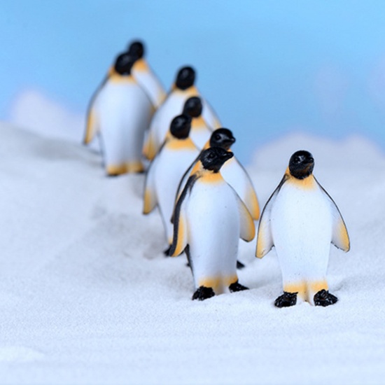 Immagine di Resina Decorazione in Miniatura Micro Paesaggio Nero & Bianco Pinguino 27mm x 22mm, 1 Pz