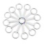 Immagine di 304 Acciaio Inossidabile Pietre Nascita Anello Portachiavi Anello Tono Argento Rettangolo Modifiche in bianco di timbratura Multicolore Strass 65mm, 1 Pz