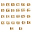 Picture of 304 Stainless Steel Beads Cylinder Gold Plated Initial Alphabet/ Capital Letter 6mm x 6mm, 2 PCs