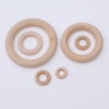 Picture of Wood Closed Soldered Jump Rings Findings Circle Ring Natural 100 PCs