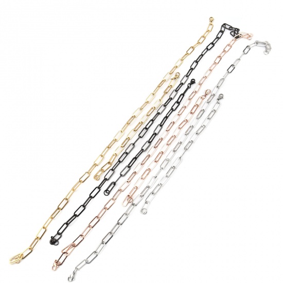 Picture of Stainless Steel Link Cable Chain Jewelry Necklace Bracelets Set Gold Plated Oval 45cm(17 6/8") long, 19.6cm(7 6/8") long, 1 Set ( 2 PCs/Set)