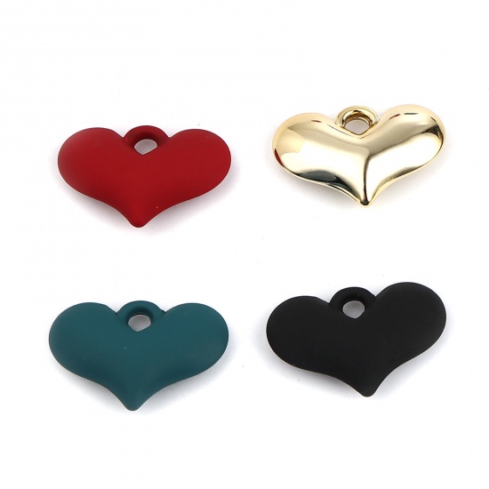 Picture of Resin Valentine's Day Pendants Heart 37mm x 25mm, 10 PCs