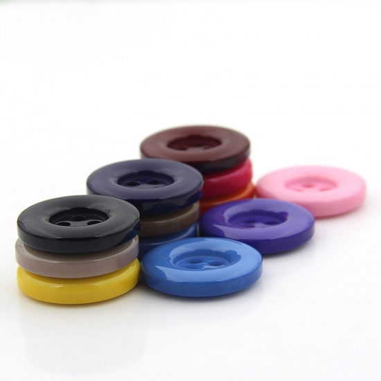 Picture of Resin Sewing Buttons Scrapbooking 4 Holes 50 PCs