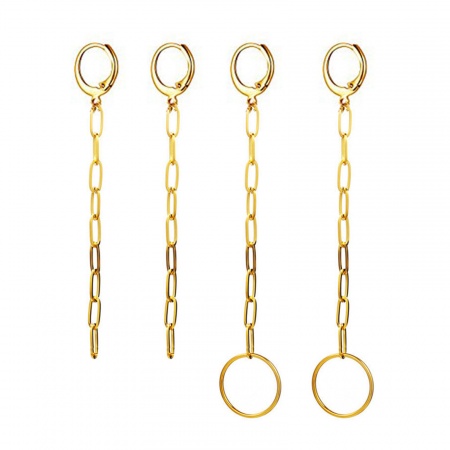 Boucles d'Oreilles Créole Anneaux en Acier Inoxydable Lien 1 Paire