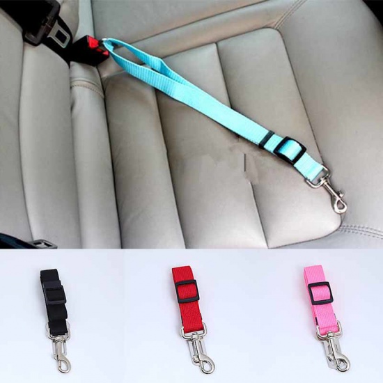 Imagen de Pink - 80x2.5cm Adjustable Pet Dog Car Seat Belt Leash Safety Buckle Car Supplies, 1 Piece