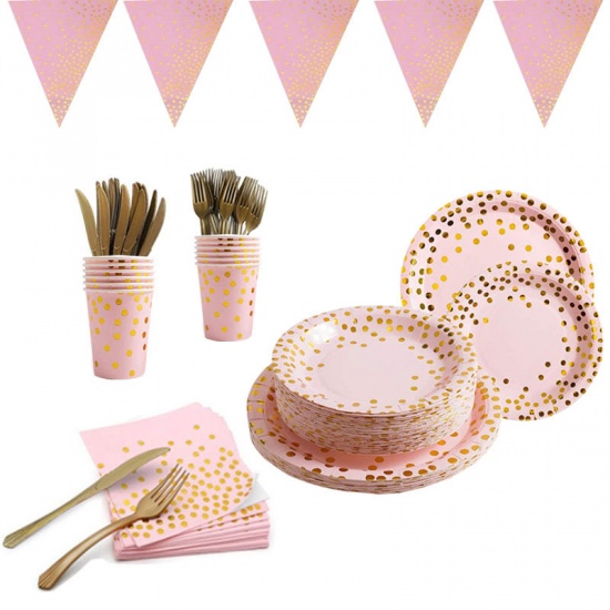 Image de Déco de Soirée en Emulsion Or Rose Ballon Paillettes 1 Kit ( 14 Pcs/Kit)