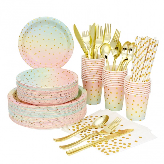 Picture of Plastic Spoon Party Tableware Golden Disposable 1 Set ( 25 PCs/Set)