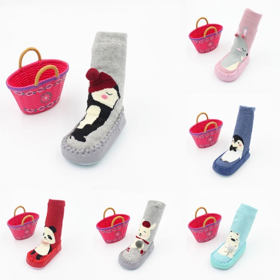 Picture of Animal Funny Indoor Newborn Baby Toddler Shoes Socks Winter Thick Terry with Non-slip Rubber Soles, 1 Pair