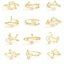 Immagine di Ottone Aperto Anello Oro Placcato 17mm (taglia di US: 6.5), 1 Pz