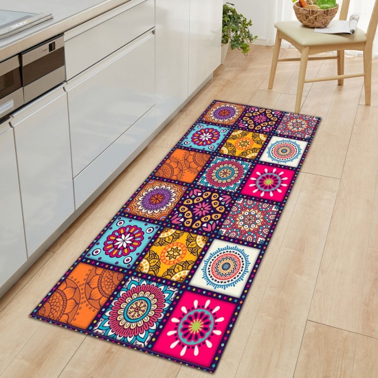 Immagine di Multicolor - Ethnic Style Non-Slip Kitchen Bath Mat Bedroom Mat Carpet 80x50cm, 1 Piece