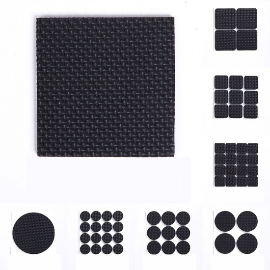 Picture of Black - Anti-Friction Sound-Proof Non-Slip Multifunctional EVA Adhesive Table And Chair Foot Mat Furniture Pads 4.5x3cm, 4 Sheets